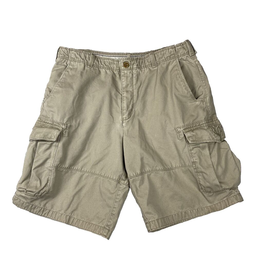 Timberland Cargo Shorts Mens 36 Khaki 100% Cotton Pockets Utility Outdoor Hiking